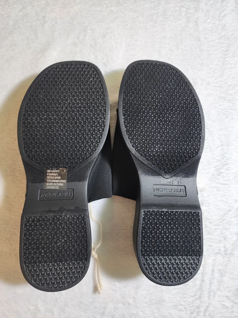Sincerely Jules Happy Platform Slide Sandals Black Size 9 Y2K Chunky NWOT